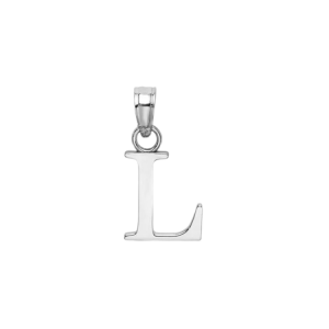 L Initial Block Pendant 10KT WG/10MM