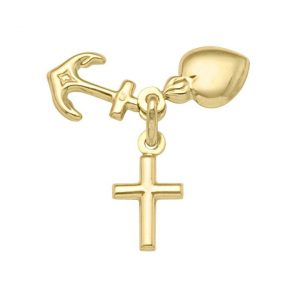 Faith, Hope, Charity Pendant 10KT/11MM