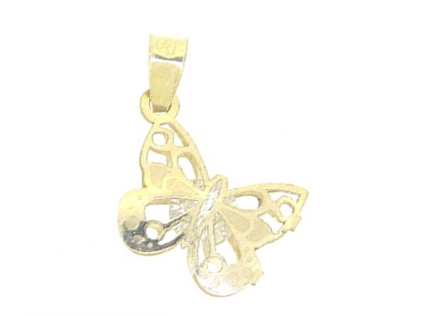 Butterfly with Cubic Zirconia Pendant 10KT/15MM  *CLEARANCE-FINAL SALE*