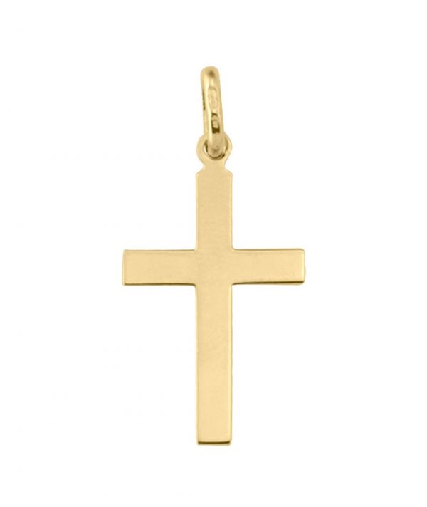 3MM Flat High Polish Cross 10KT/30MM