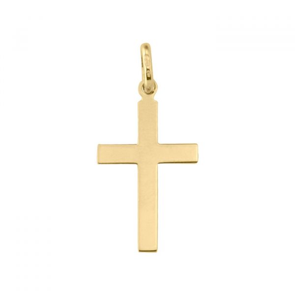 3MM Flat High Polish Cross 10KT/26MM