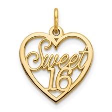 Sweet 16 Heart Pendant 10KT/15MM