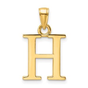 H Initial Block Pendant 10KT/10MM