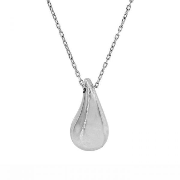 Rain Drop Slider Puffed Pendant with 18" Chain 10KT WG/13MM