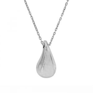 Rain Drop Slider Puffed Pendant with 18" Chain 10KT WG/13MM