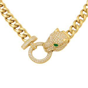 16" Miami Cuban Panther Head Cubic Zirconia Accented Centre Piece 10KT/7MM  *CLEARANCE-FINAL SALE*