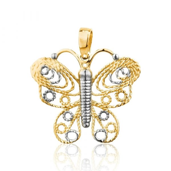 Filigree Butterfly Pendant 10KT/16MM