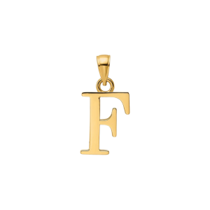 F Initial Block Pendant 10KT/10MM