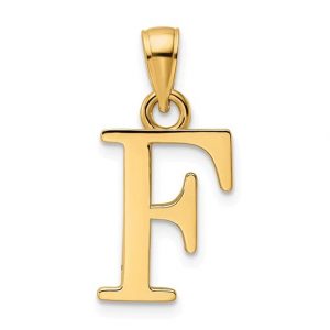 F Initial Block Pendant 10KT/10MM