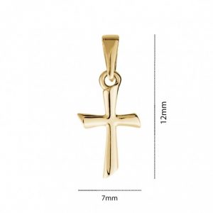 2MM Cross Baby Size Pendant 10KT/12M