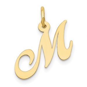 M Script Initial Pendant 10KT/16MM