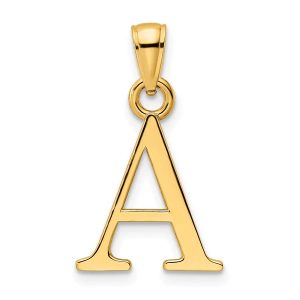 A Initial Block Pendant 10KT/10MM