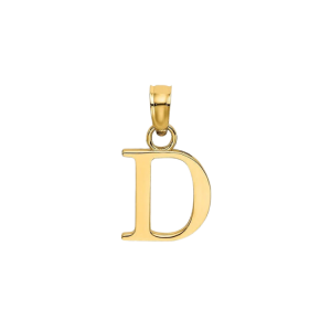D Initial Block Pendant 10KT/10MM