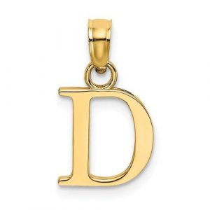 D Initial Block Pendant 10KT/10MM