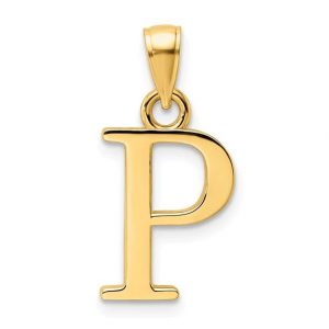 P Initial Block Pendant 10KT/10MM