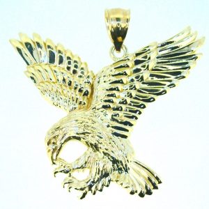 Extra Large D.Cut Eagle Pendant 10KT/50MM