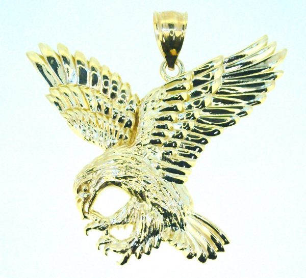 Extra Large D.Cut Eagle Pendant 10KT/50MM