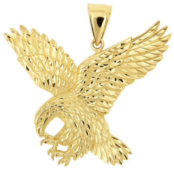 Extra Large D.Cut Eagle Pendant 10KT/50MM