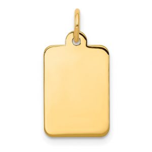Rectangular Dog Tag Pendant 14KT/14MM