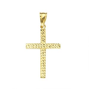 D.Cut Flat Cross Pendant 10KT/18MM