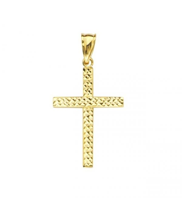 D.Cut Flat Cross Pendant 10KT/18MM