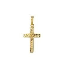 D.Cut Flat Cross Pendant 10KT/18MM