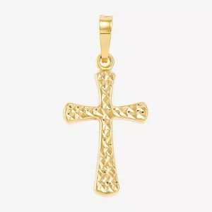 D.Cut Fancy Baby Size Cross Pendant 10KT/15MM