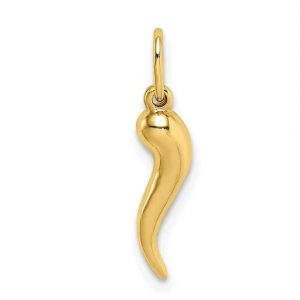 Baby Size Horn Pendant Italian 18KT/16MM