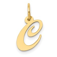 C Script Initial Pendant 10KT/16MM