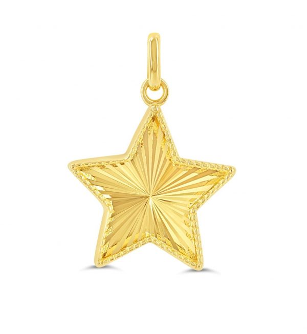 Sun Burst Star Pendant 10KT/14MM