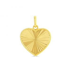 Sun Burst Heart Pendant 10KT/14MM