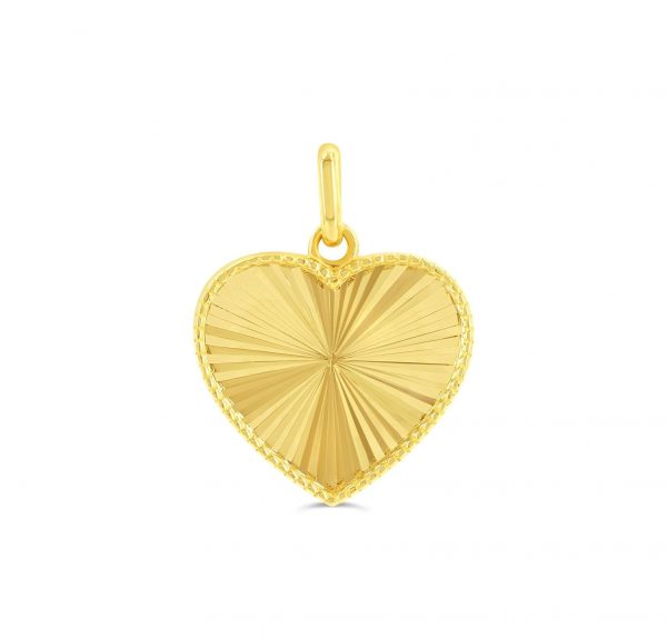Sun Burst Heart Pendant 10KT/14MM