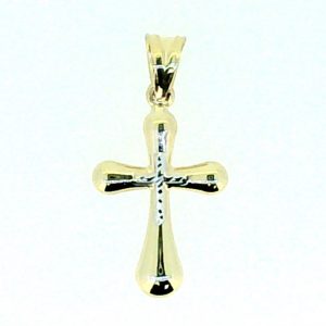 Fancy D.Cut Cross Pendant 10KT TT/26MM