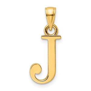 J Initial Block Pendant 10KT/10MM