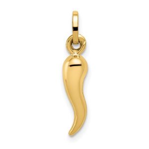 Good Luck Horn Baby Size Pendant Italian 14KT/14MM