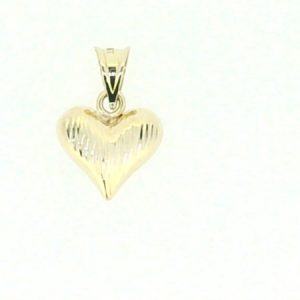 D.Cut Puffed Heart Pendant 10KT/12MM