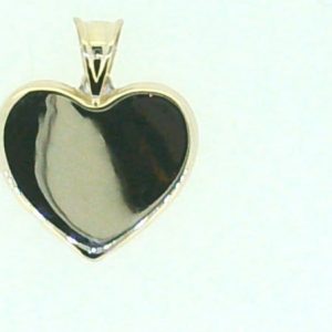 High Polish Flat Edge Puffed Heart Pendant 10KT/16MM