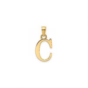 C Initial Block Pendant 10KT/10MM