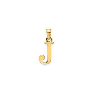 J Initial Block Pendant 10KT/10MM