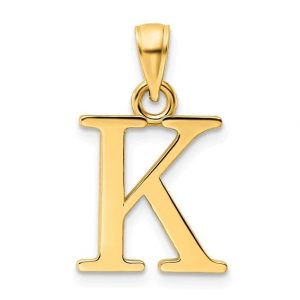 K Initial Block Pendant 10KT/10MM