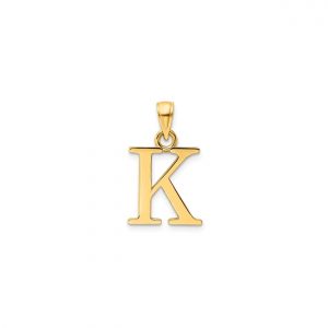 K Initial Block Pendant 10KT/10MM