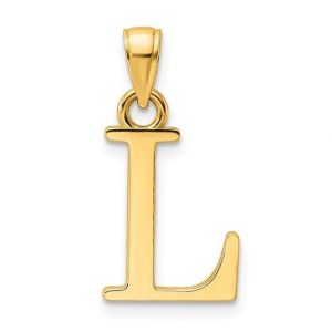 L Initial Block Pendant 10KT/10MM