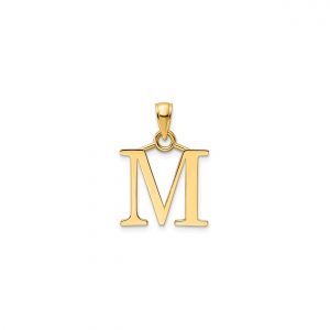 M Initial Block Pendant 10KT/10MM
