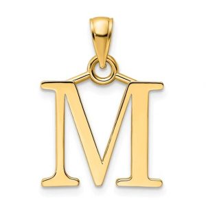 M Initial Block Pendant 10KT/10MM