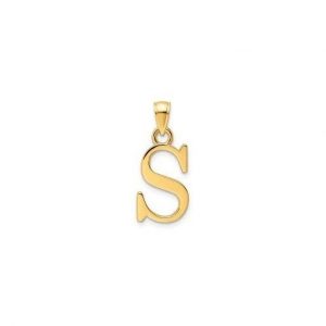 S Initial Block Pendant 10KT/10MM