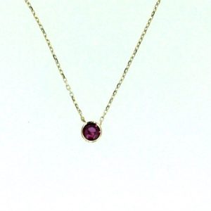 Sim.Ruby Bezel Adjustable 14-16" Necklace 10KT 4MM