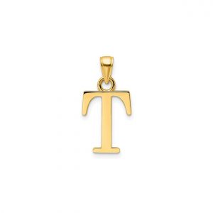 T Initial Block Pendant 10KT/10MM