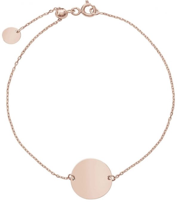 High Polish Disc Adjustable Bracelet 10KT PK *Engravable   **CLEARANCE-FINAL SALE**