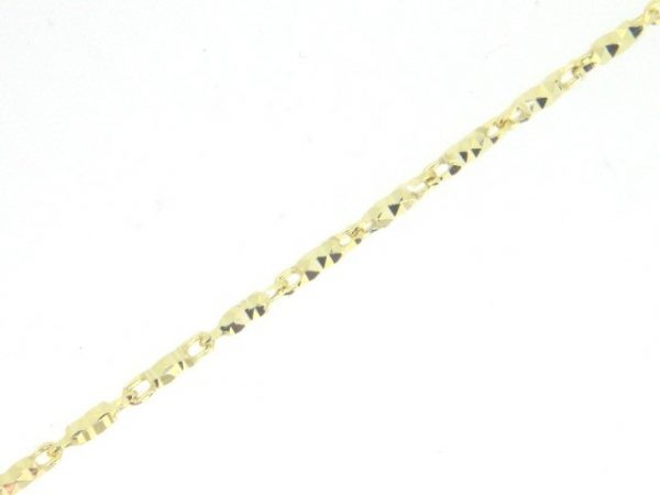 D.Cut Pineapple Solid Link Italian 10" Anklet 10KT/1.2MM