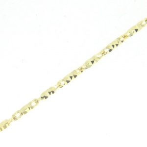 D.Cut Pineapple Solid Link Italian 10" Anklet 10KT/1.2MM